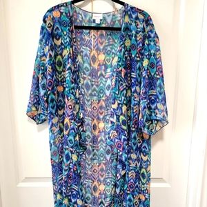 LuLaRoe Shirley Kimono blue and teal